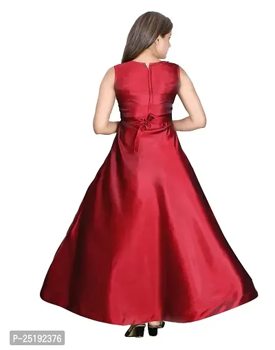 M.R.A Fashion Beautiful New Satin Anarkali Bridal Gown for Girls (4-5 Years, Red)-thumb4