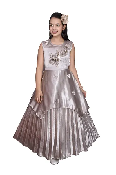 M.R.A Fashion Beautiful New Satin Anarkali Bridal Gown for Girls Available Nine Size and Three Color