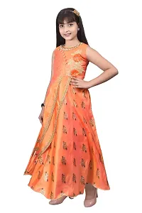 M.R.A Fashion Girls Rayon Digital Printed Anarkali Long Gown-thumb2