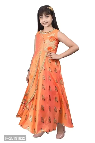 M.R.A Fashion Girls Rayon Digital Printed Anarkali Long Gown-thumb3