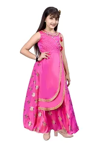 M.R.A Fashion Girls Rayon Digital Printed Anarkali Long Gown-thumb1