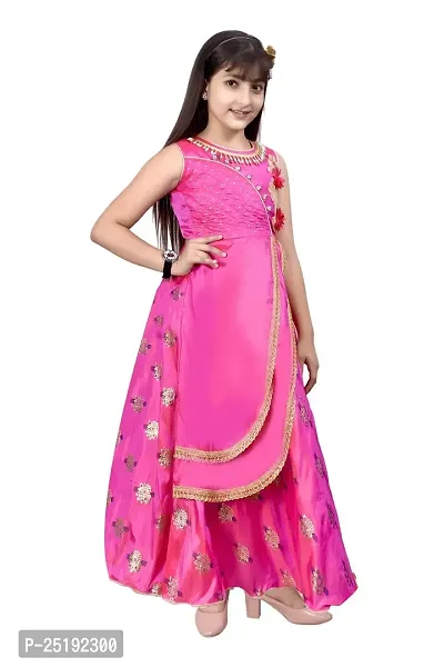 M.R.A Fashion Girls Rayon Digital Printed Anarkali Long Gown-thumb2