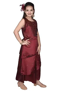 M.R.A Fashion Satin Gown Dress for Girls-thumb1