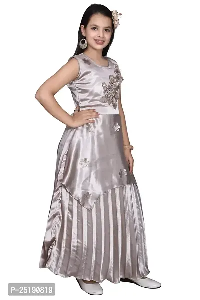 M.R.A Fashion Beautiful New Satin Anarkali Bridal Gown for Girls Available Nine Size and Three Color-thumb2
