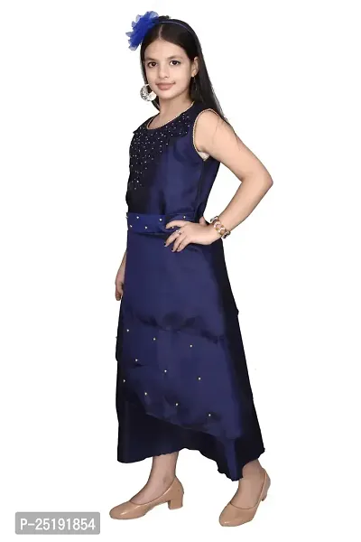 M.R.A Fashion Satin Gown Dress for Girls-thumb3