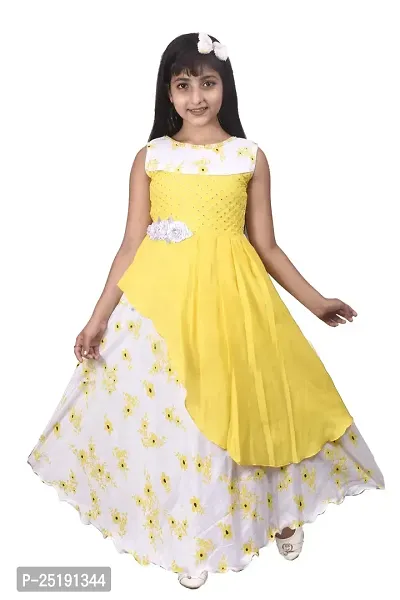 M.R.A Fashion Cotton Printed New Gown for Girls-thumb0
