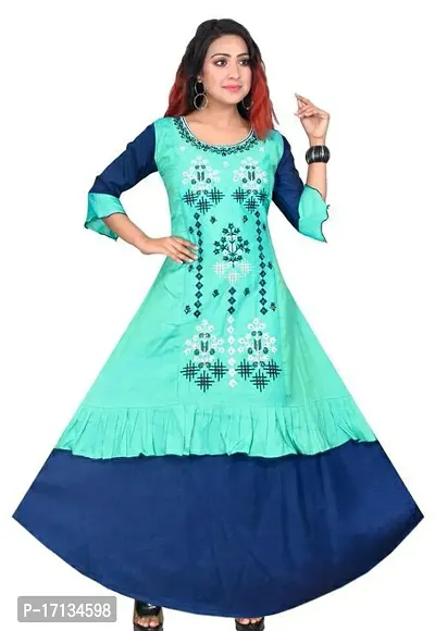 Stylish Cotton Embroidery Kurti For Women-thumb0