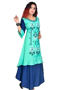 Stylish Cotton Embroidery Kurti For Women-thumb1