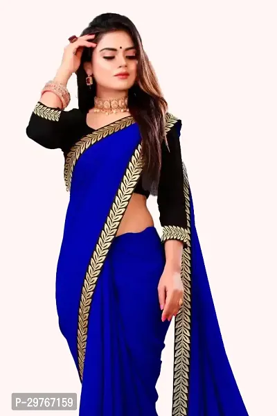 Stylish Georgette saree with Blouse piece