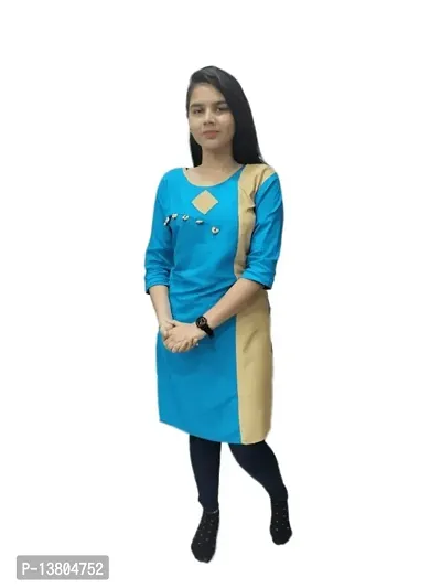 SANGDHA-Cotton Kurti-Blue-thumb0