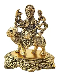 Trendy Crafts Metal Crafts Handmade Antique Look Hindu Goddess Maa Durga Statue, 13 X 8 X 14 cm., Multicolour.-thumb2