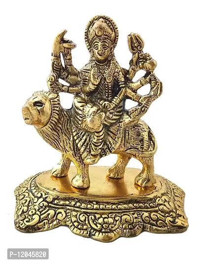 Trendy Crafts Metal Crafts Handmade Antique Look Hindu Goddess Maa Durga Statue, 13 X 8 X 14 cm., Multicolour.-thumb3