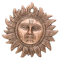 Trendy Crafts Handmade Metal Sun Face Idol Statue Wall Hanging for Positivity  Good Luck (7.5 inches)-thumb2