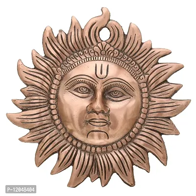 Trendy Crafts Handmade Metal Sun Face Idol Statue Wall Hanging for Positivity  Good Luck (7.5 inches)-thumb3