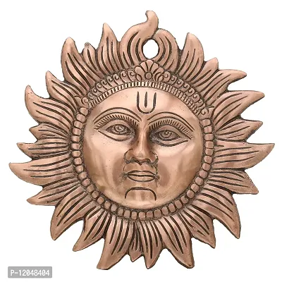 Trendy Crafts Handmade Metal Sun Face Idol Statue Wall Hanging for Positivity  Good Luck (7.5 inches)