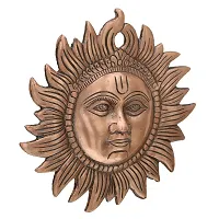 Trendy Crafts Handmade Metal Sun Face Idol Statue Wall Hanging for Positivity  Good Luck (7.5 inches)-thumb1