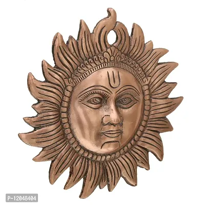 Trendy Crafts Handmade Metal Sun Face Idol Statue Wall Hanging for Positivity  Good Luck (7.5 inches)-thumb2