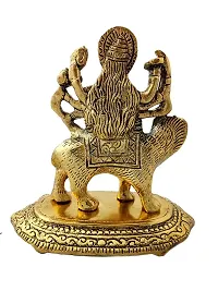 Trendy Crafts Metal Crafts Handmade Antique Look Hindu Goddess Maa Durga Statue, 13 X 8 X 14 cm., Multicolour.-thumb1