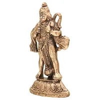 Trendy Crafts Metal Hanuman Chest Tear Ram Sita Home Office Idol Decorative Figurine - Copper Finish-thumb2