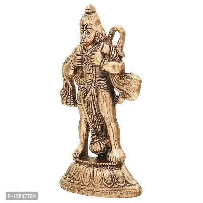 Trendy Crafts Metal Hanuman Chest Tear Ram Sita Home Office Idol Decorative Figurine - Copper Finish-thumb3