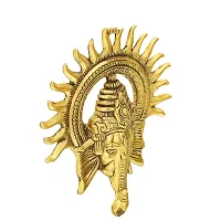 Trendy Crafts Metal Ganesh Wall Hanging with Sun Lucky Home Office Idol Decorative Figurine fof Gift Decor-thumb1