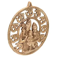 Trendy Crafts Metal Shiv Parvati Ganesh Family Om Wall Hanging Home Office Idol Decorative Figurine - Copper Finish-thumb2