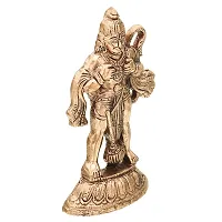 Trendy Crafts Metal Hanuman Chest Tear Ram Sita Home Office Idol Decorative Figurine - Copper Finish-thumb1