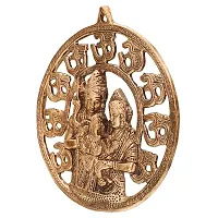 Trendy Crafts Metal Shiv Parvati Ganesh Family Om Wall Hanging Home Office Idol Decorative Figurine - Copper Finish-thumb1