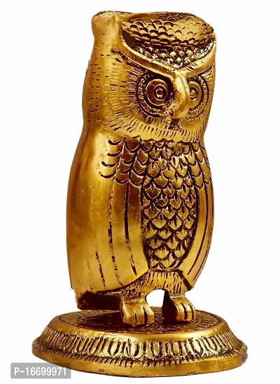 Trendy Crafts Handmade Metal Owl Pen Holder Stand, Height - 5 inches-thumb3