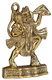 Trendy Crafts Handmade Metal Standing Hanuman Bajrangbali Statue Murti Idol for Home Office Decor Gift Puja Ghar - 7 inches Height-thumb1