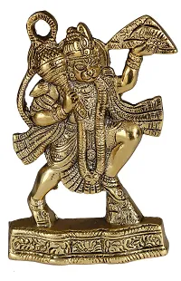 Trendy Crafts Handmade Metal Standing Hanuman Bajrangbali Statue Murti Idol for Home Office Decor Gift Puja Ghar - 7 inches Height-thumb2