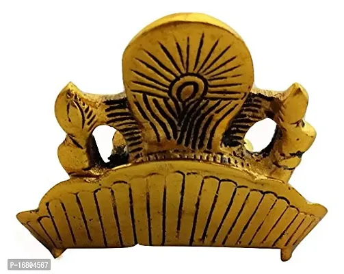 Trendy Crafts Metal Ganesh Idol with Diya, 11 X 9.5 X 7 cms, Gold-thumb2