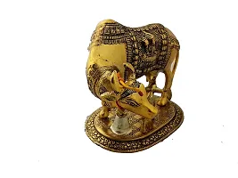 Trendy Crafts Handcrafted Metal Cow with Calf Idol Showpiece for Home Decor (Golden, 20 X 14 X 17 cm)-thumb3