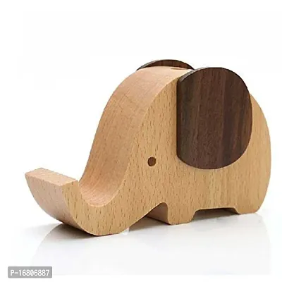 Trendy Crafts Wooden Elephant Shaped Pen Holder Mobile Display Stand