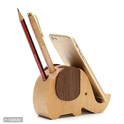 Trendy Crafts Wooden Elephant Shaped Pen Holder Mobile Display Stand-thumb4