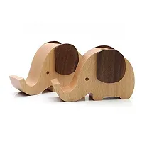 Trendy Crafts Wooden Elephant Shaped Pen Holder Mobile Display Stand-thumb1