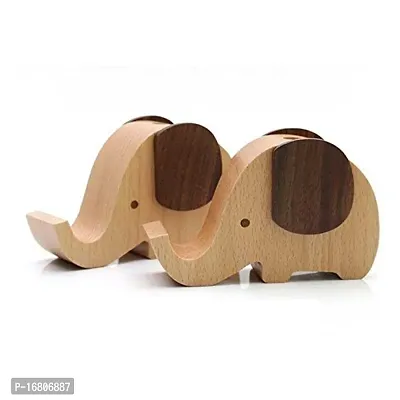 Trendy Crafts Wooden Elephant Shaped Pen Holder Mobile Display Stand-thumb2