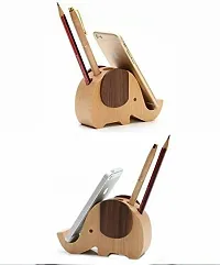 Trendy Crafts Wooden Elephant Shaped Pen Holder Mobile Display Stand-thumb4