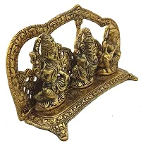 Trendy Crafts Metal Laxmi Ganesh Saraswati Handcrafted Showpiece (Golden, 24.5x6x13 cm)-thumb4