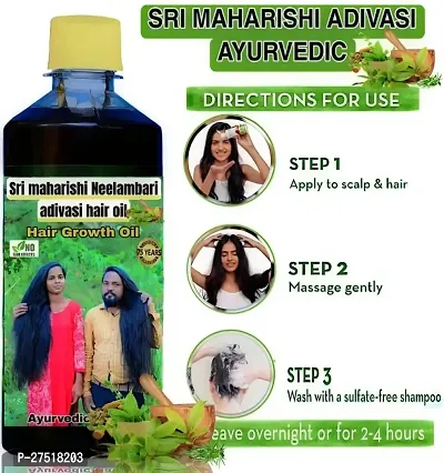 Adivasi Kesh Growth Nelambari Mysore Tulasi Sanjivani Brugamalikaa Ayurvedic Hair Oil - 100ml-thumb0