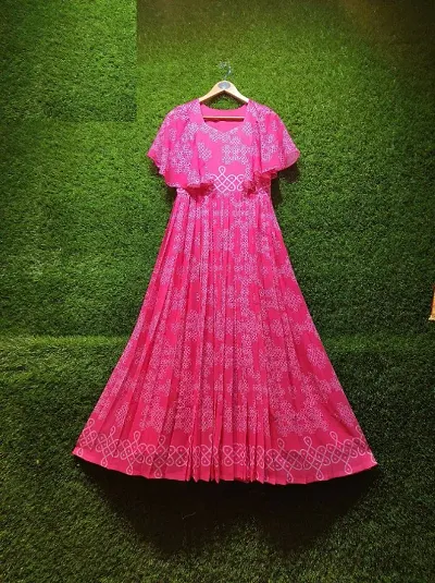 Stylish Georgette Digital Printed Anarkali Gown