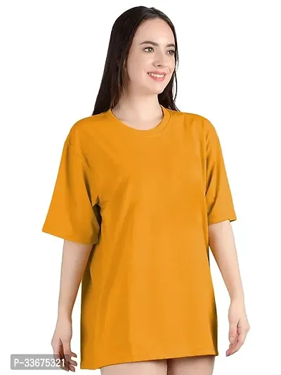 Stylish Cotton Solid Tshirt for Women-thumb0