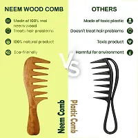 Curly Hair Wide Tooth Detangle Neem Wooden Comb for Women Hair Growth Anti Dandruff Hairfall Control Pack of 2-thumb2