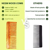 Rufiys Wooden Comb for Women  Men Hairfall Control Wide Tooth Detangling frizz Control Combo pack of 2-thumb3