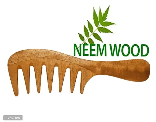 Neem Wooden Comb for Women Hair Growth Detangle Anti Dandruff Scalp Massage WIde Tooth Neem Wood Wide Tooth Comb for Curly Hair-thumb2