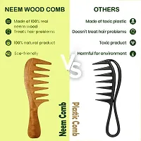 Rufiys Wooden Comb for Women  Men Hair Growth | Neem Wood Comb | Wide Tooth Hair Comb | Dandruff Comb (Pack of 3)-thumb2