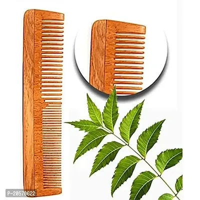 Neem Wood Hair Comb | Wide Tooth Comb for Curly Hair | Wooden Comb for Women  Men Combo Pack of 4-thumb3