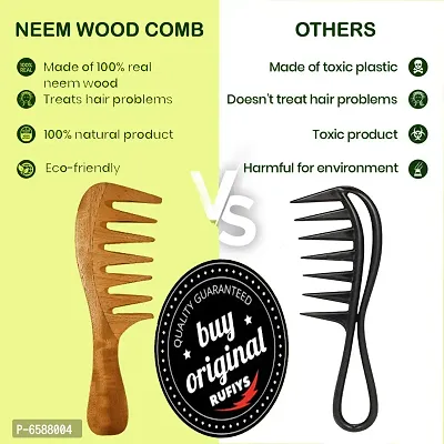 Pure Neem Wooden Wide Tooth Comb | Hair Growth | Anti Dandruff | Detangling Comb | Neem Wood Hair Comb for Women and Men Pack of 1-thumb4