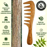 Pure Neem Wooden Wide Tooth Comb | Hair Growth | Anti Dandruff | Detangling Comb | Neem Wood Hair Comb for Women and Men Pack of 1-thumb4