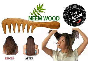 Curly Hair Wide Tooth Neem Wood Comb for Women  Men Hair Growth Detangle Anti Dandruff Pack of 2-thumb4